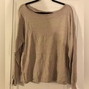 Apt 9 shirt with beige and gold stripe size Large